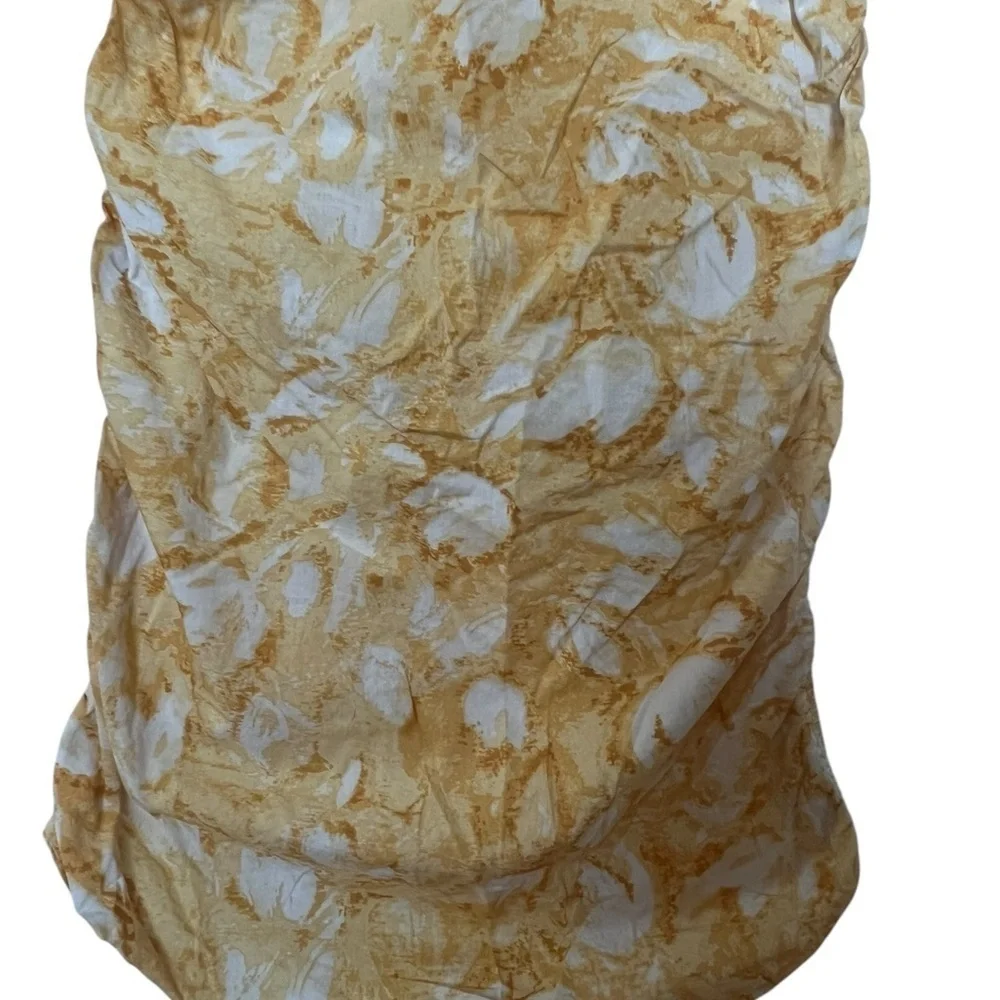 Louna Mini Dress – White & Yellow – Size Large – Perfect for Spring & Summer!